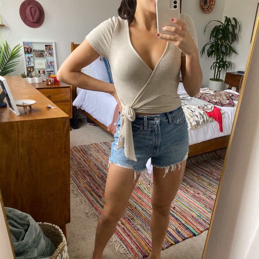 Beige tie top from urban outfitters